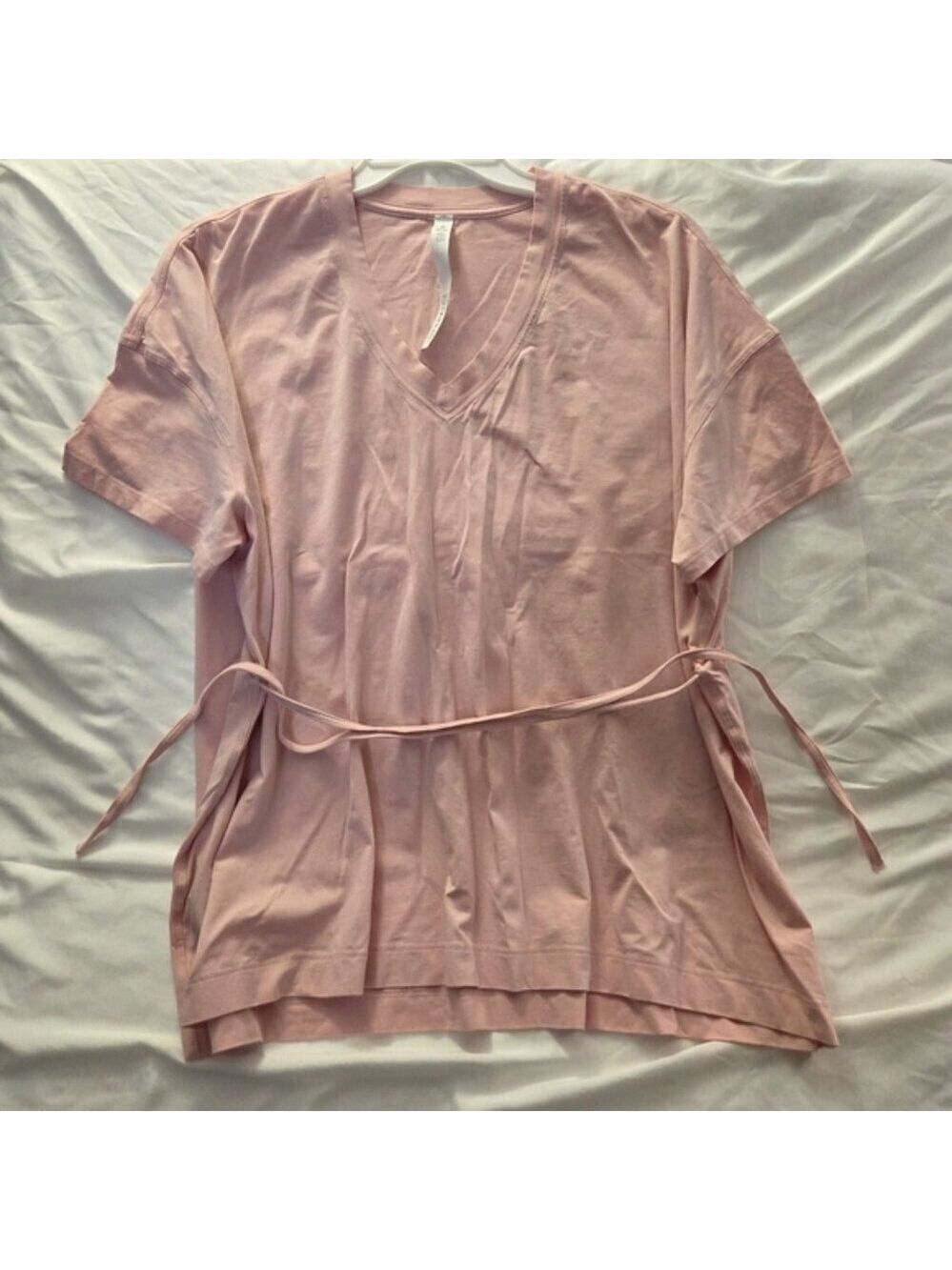 Lululemon Pima Cotton Tie Waist T-Shirt Pink 8
